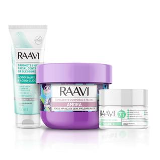 Kit Cuidado Diário Esfoliação Amora e Cuidados com a pele oleosa Raavi