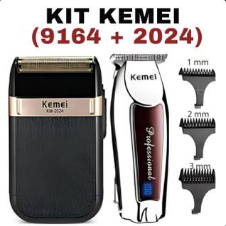 KIT Cuidado Masculino (KEMEI 2024 + 9164) corte sem esforço