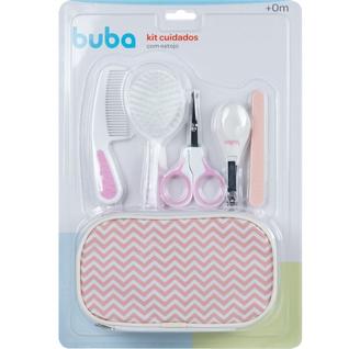 Kit Cuidados Baby 8 peças Menina Rosa +0m Inclui Estojo Buba