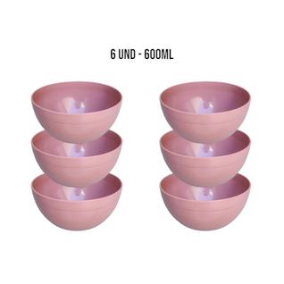 Kit Cumbuca Bowl Cores Neutras 600ML Para Sopa E Sobremesa Sopas Caldos Gelatinas Açai