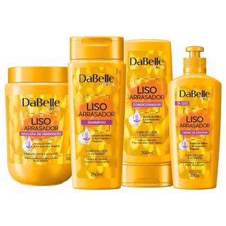 Kit Dabelle Shampoo e Condicionador Liso Arrasador + Creme de Pentear Leave-in + Máscara H