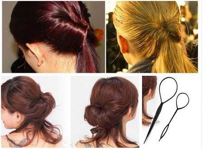 Kit de acessórios para fazer penteados rápido coque trança fácil