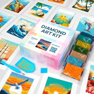 Kit de arte Diamond LuwoArte Beach Summer Vibes, pacote com 15