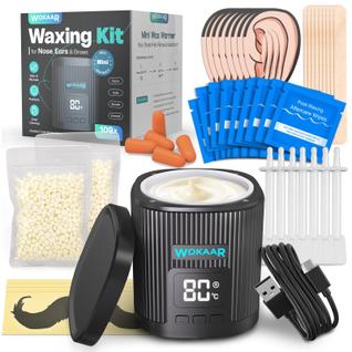 Kit de Cera para Nariz Wokaar para Sobrancelhas e Pelos das Orelhas  100g de Cera, 50 Pali