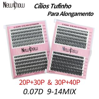 Kit de Cílios Tufinho New Show 20P 30P e 30P 40P Alongamento de Cílios
