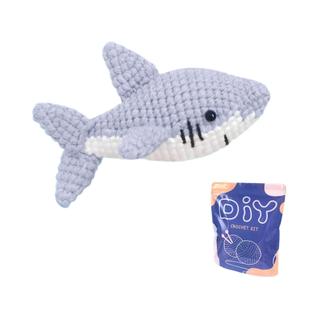 Kit De Crochê Amigurumi De Tubarão Adorável Para Iniciantes Com Tutoriais Em Vídeo Passo a