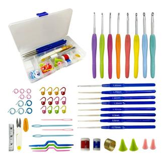 Kit de Crochê E Tricô Estojo Completo 8 Agulhas Cabo Emborrachado 8 Agulhas Finas Mais Ace