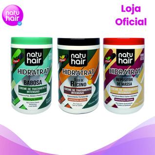 Kit de Cronograma Capilar Babosa + Óleo de Rícino + Repositor de massa NatuHair