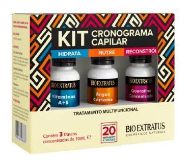 Kit de cronograma capilar Bio Extratus 3 ampolas de 10ml