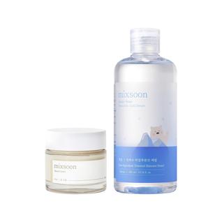 Kit de cuidados com a pele mixsoon Bean Cream 50 ml e Sérum de Ácido Hialurônico Glacier W