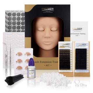 Kit de extensão de cílios LASHVIEW Extensão de cílios com cabeça de manequim