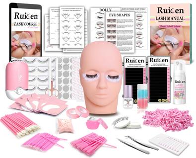 Kit de extensão de cílios Ruicen Lash para iniciantes com treinamento
