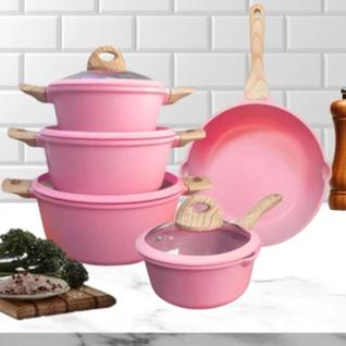 Kit De Panelas Funcionais E Coloridas Com Cor Rosa Perfeito Para Presente De Natal Pronta 