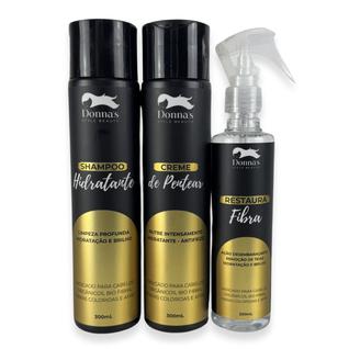 KIT de Tratamento Donna Bella Para Cabelos Orgânicos e Sintéticos Apliques Black e Cachos 