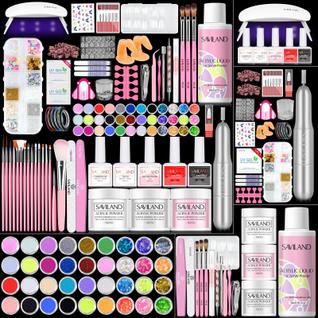 Kit de Unhas Acrílicas SAVILAND para Iniciantes - Com Broca e Acessórios