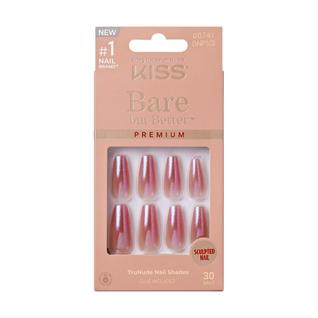 Kit de unhas postiças KISS Caixão longo nu, mas melhor esculpido