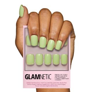 Kit de unhas Press On Nails Glamnetic Light Sage Short Squoval 30