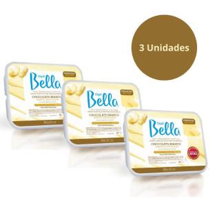 Kit Depil Bella Cera Barra Chocolate Branco 800grs - 3 Unidades