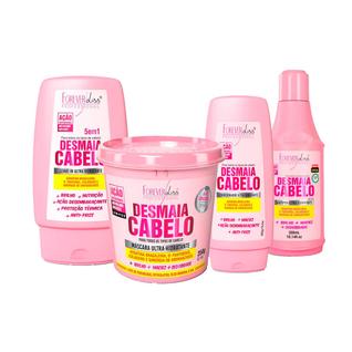 Kit Desmaia Cabelo Shampoo Condicionador Leave, Máscara 350g