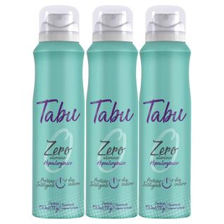 Kit Desodorante Aerosol Tabu Zero Alumínio 150Ml com 3 Unidades