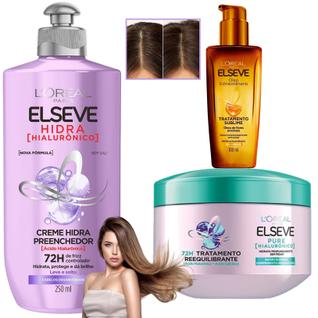 Kit Elseve Extraordinário Tratamento Pure Hidra Hialurônico Loreal Paris