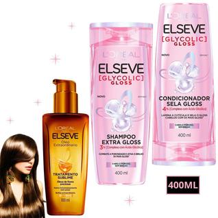 Kit Elseve Glycolic Gloss Hidra Oleo Extraordinario Sonhos