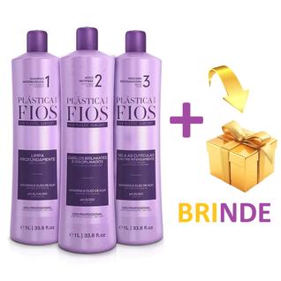 Kit Escova Progressiva Cadiveu Plástica dos Fios Selagem Térmica 3x1Litro - A Mais Vendida