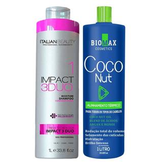Kit Escova Progressiva Coconut Biomax Alisamento Natural 2000ml