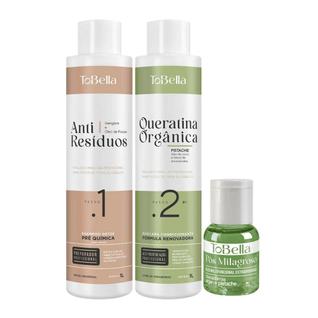 Kit Escova Progressiva Queratina Organica Tobella Selagem de Pistache Máscara + Shampoo - 