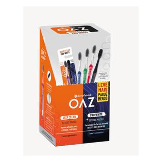 Kit Escovas de Dente Oaz Deep Clean + Pro White Cx com 24 itens- Cores Sortida