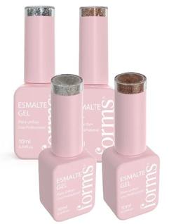 Kit Esmaltes Gel Forms Nails 25 26 27 e 28 Brilho Intenso
