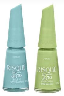 Kit Esmaltes Risqué Copa do Mundo 2026 - 2 esmaltes - Mar de Possibilidades e Vivendo da M