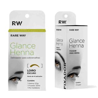 Kit Glance Henna Design Sobrancelha Escolha cor + Fixador Dermatologicamente Testado