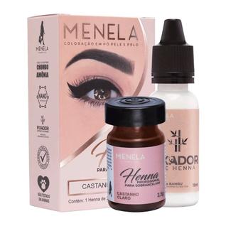 Kit Henna Menela 2,5g + Fixador 15ml para Sobrancelha