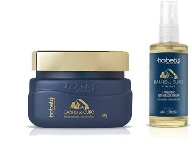 Kit Hobety Banho De Ouro Mascara 300gr + Fios De Ouro 60ml