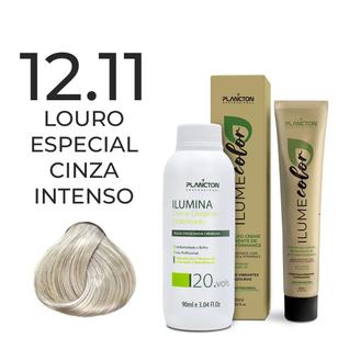 Kit ilume color plancton - 12.11 louro especial cinza intenso + ilumina ox 20v - 90ml