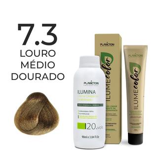 Kit ilume color plancton - 7.3 louro médio dourado + ilumina ox 20v - 90ml