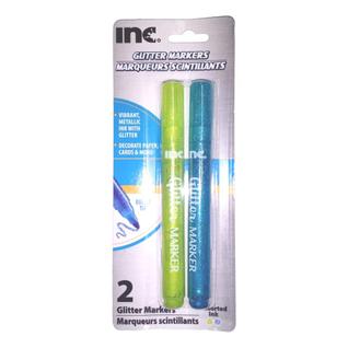 Kit Inc. Glitter Markers Canetas marcadoras Amarelo e Azul - Importado