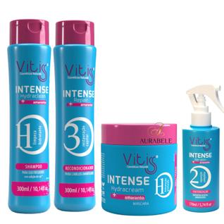Kit Intense Vitiss shampoo condicionador mascara 500g keratin cabelos secos ressecados dan