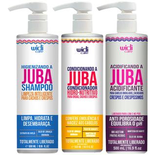 Kit Juba Shampoo + Condicionador + Acidificante Capilar Tratamento Completo Vegano Widi Ca