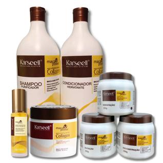 Kit Karseell Completo 7 Produtos Shampoo Condicionador Óleo Mascara Cronograma Capilar