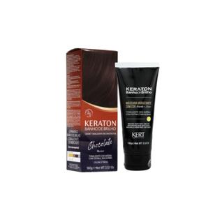 Kit Keraton Banho de Brilho Tonalizante 100g Creme Reconstrutor Cor Chocolate