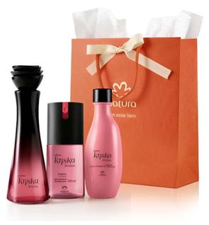 Kit Kriska Drama Natura Feminino Presente Colônia + Óleo + Body Splash