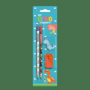 Kit Lápis Hb Dino 4 Itens Leo&leo