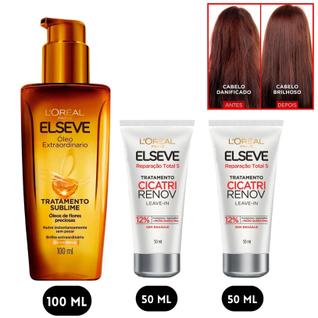 Kit Leave in Cicatri Renov Repara Óleo Extraordinario Elseve