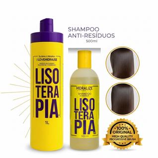Kit Lisoterapia Progressiva Sem Formol+shampoo Anti-resíduos