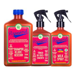 Kit Lola Cosmétics Crescimento Rapunzel - Shampoo eTônico Capilar De Crescimento e Leave-i