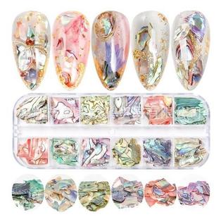 Kit  Madreperola  Marmorizada Decoração  Unhas Ostra