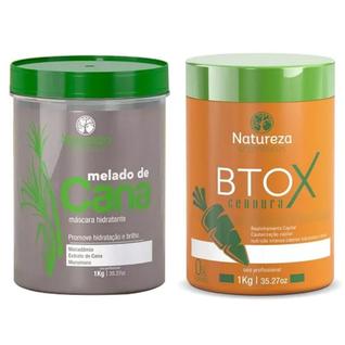 Kit Máscara de Hidratação Melado De Cana + Botox de Cenoura Sem Formol NaturezaCosméticos