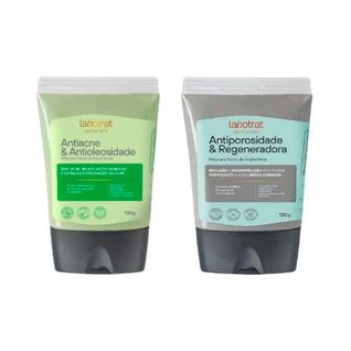 Kit Máscara Facial Labotrat Argila Preta Antiporosidade e Regeneradora 130g+ Argila Verde 